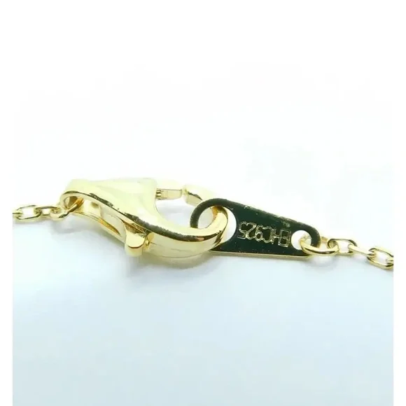 Clover Station Necklace Sterling Silver Gold Vermeil - Picture 3 of 6